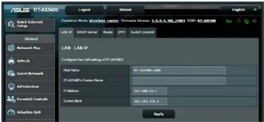 ASUS RT-AX5400 - IP réseau local (LAN) - 1