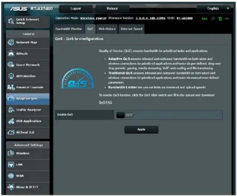 ASUS RT-AX5400 - Gérer le service QoS (Qualité de service) - 1