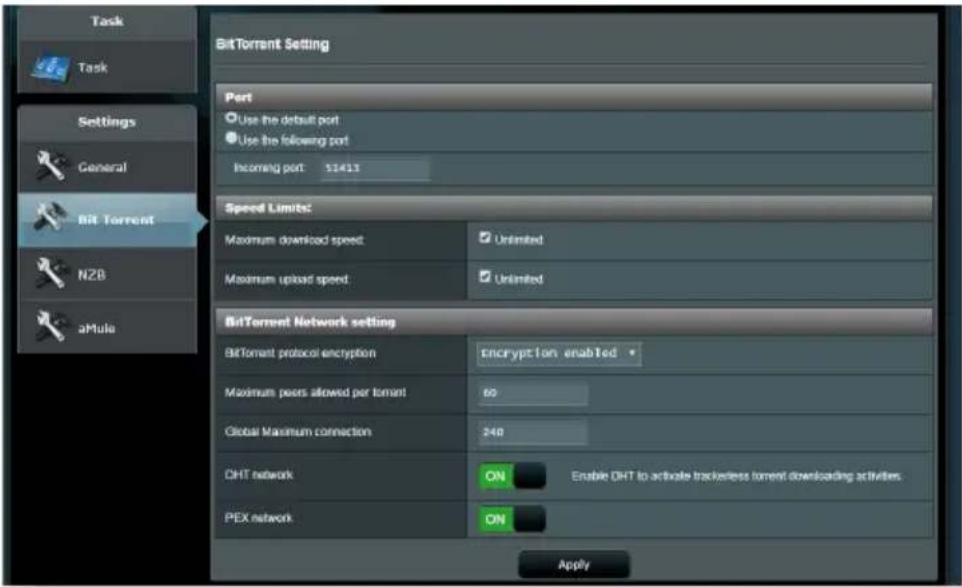 ASUS RT-AX5400 - Configurer les paramètres BitTorrent - 1