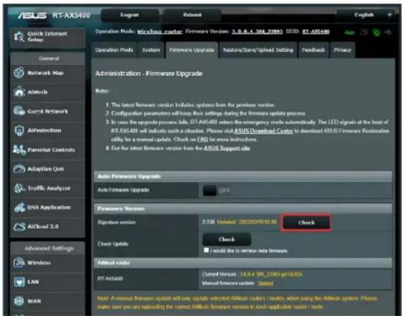 ASUS RT-AX5400 - Mettez à jour le firmware. - 1