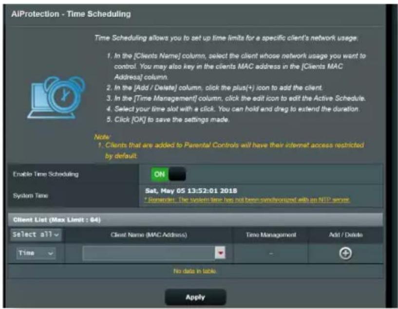 ASUS RT-AX57 - Planification hora - 1