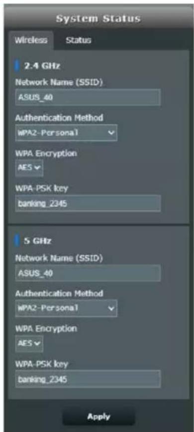ASUS RT-AX57 - Paramètres de sécurité 2,4GHz/5GHz - 1
