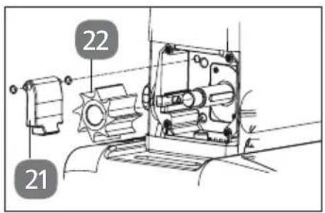 Gardenline GLLH 2549 - Sostituire la lama di triturazione e la controlama - 3