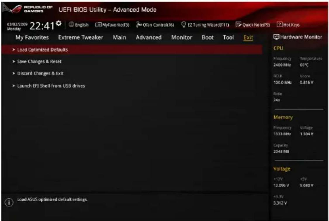 ASUS Maximus VII Formula/Watch Dogs - Menu Exit (Sortie) - 1