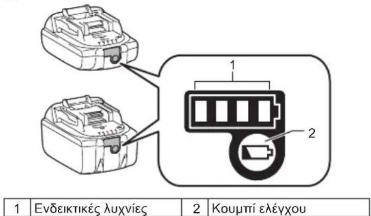 MAKITA DUS158 - 'Ενδειξη υπολειπόμενης χωρητικότητας μπαταρίας - 1