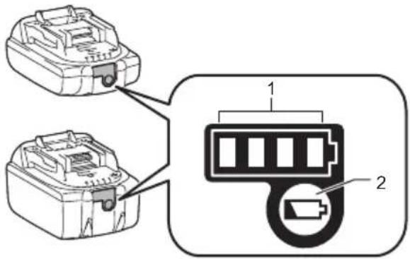 MAKITA DUS158 - Indicando a carga restante da bateria - 1