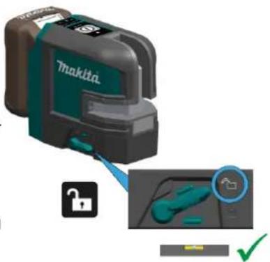 MAKITA SK106GD - Nivellierung entriegelt - 1