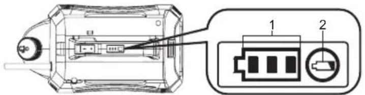 MAKITA US053D - Indikácia zvyšnej kapacity batérie - 1