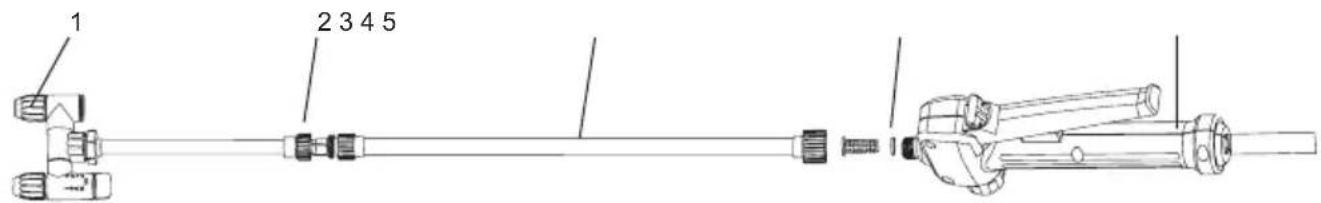 MAKITA US053D - Assembly of the spray wand - 1