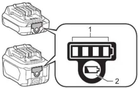 MAKITA US053D - Wskazania stopnia wyładowania akumulatora - 1