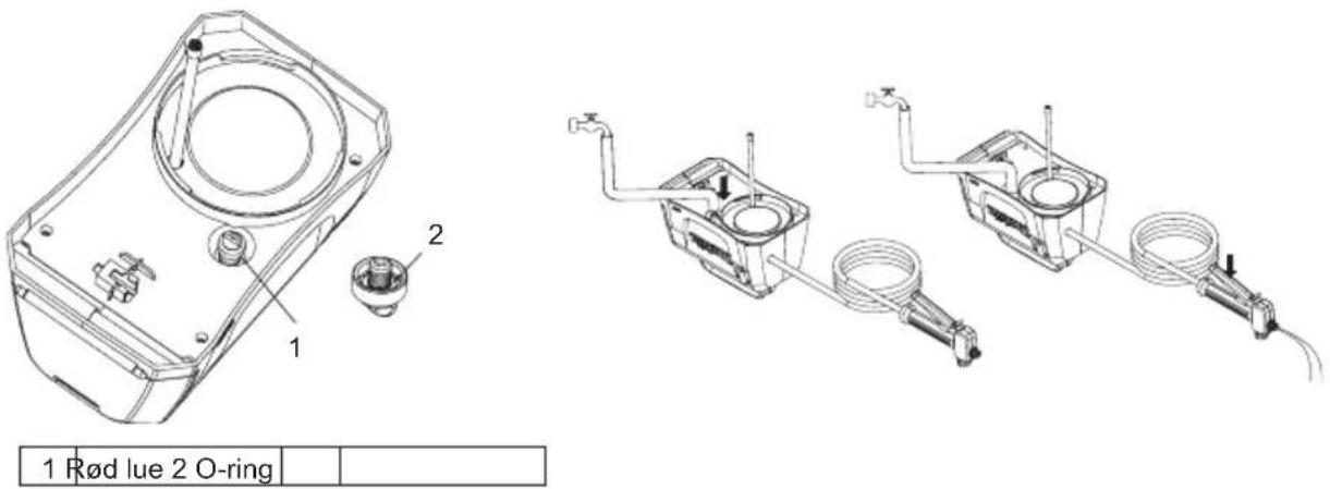 1 Rød lue 2 O-ring