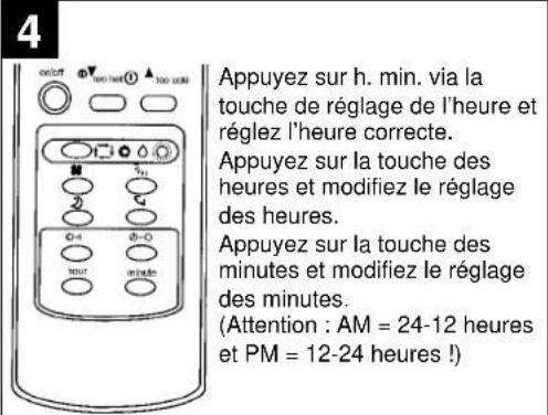 EINHELL SKA 2500 Dual C+H - Préparation de la mise en service de la télécommande et paramétrage de l'heure actuelle - 4
