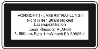 Herkules H-SB 801 E - Advertencias especialas sobre el láser - 2