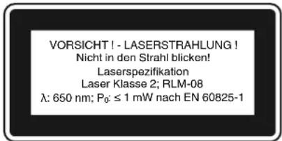 Herkules H-SB 801 E - Särskilda instruktioner für laser - 2
