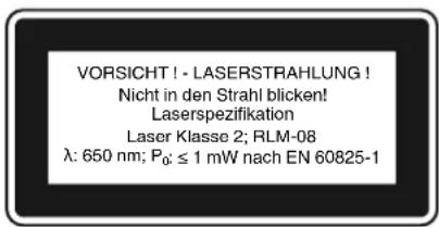 Herkules H-SB 801 E - Sérstok tilmæli varðandi leysir - 2