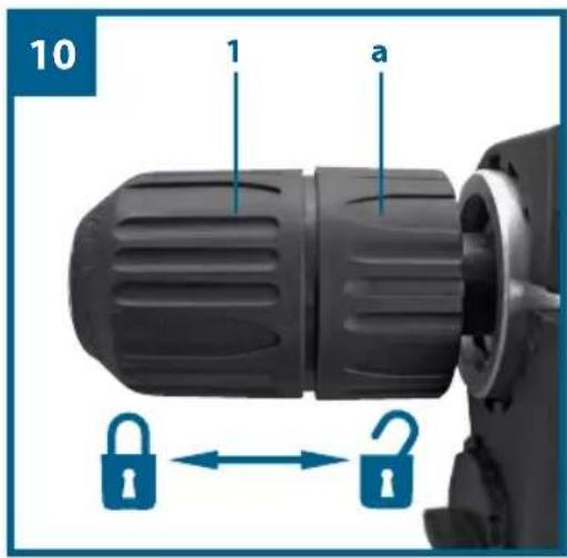 Workzone WZSB 1103 - Inserimento della punta (Fig. 10-11) - 1