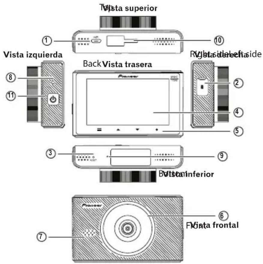 PIONEER VREC-170RS - Nombres de las piezas - 1
