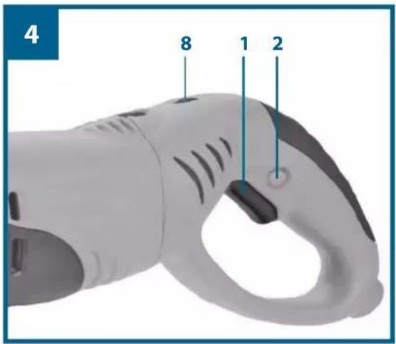 Workzone WZUS 600 E - Regolazione elettronica del numero delle corse (Fig. 4/Pos. 8) - 1