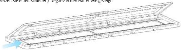 Netzen sie einen schleuer / Negauv in den halter wie gezeigt
