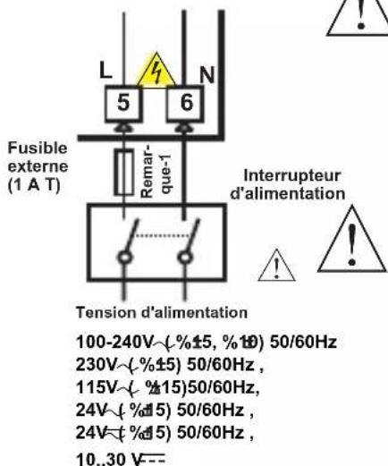 Emko ESM-3712-CN - Connexion de l'entrée de la tension d'alimentation de l'appareil - 1
