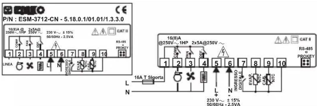Emko ESM-3712-CN - 230V\~ SCHEMA DI COLLEGAMENTO - 1
