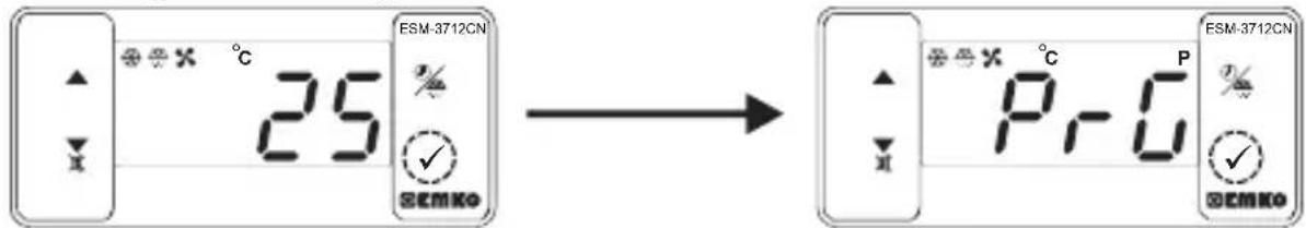 Emko ESM-3712-CN - Zugang zum Programmiermodus, Ändern und Speichern der Parameter Hauptbetriebsanzeige - 1