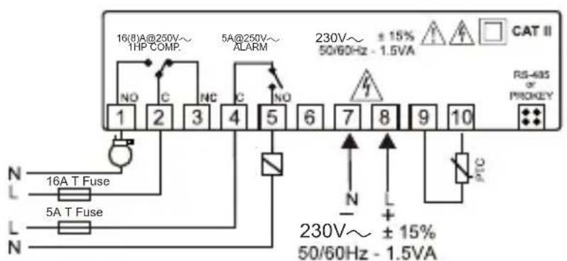 Emko ESM-3712-HCN - Device Label and Connection Diagram - 2
