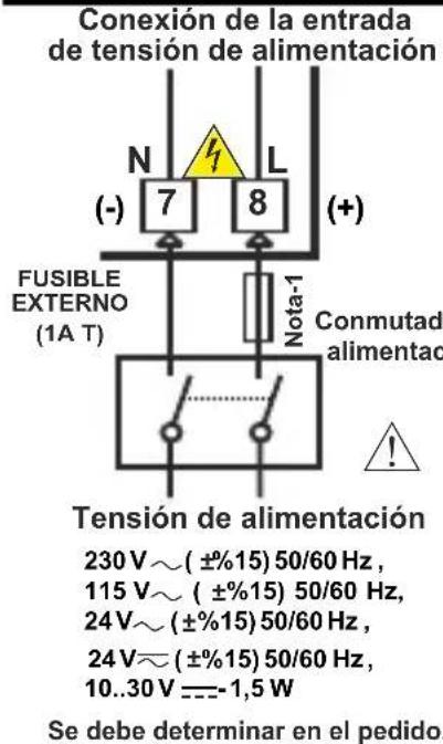 Emko ESM-3712-HCN - Conexión de la entrada de la tensión de alimentación del dispositivo - 1