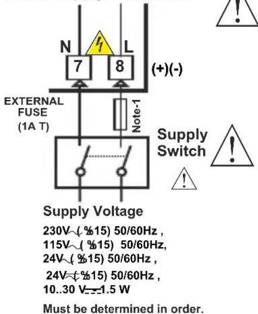 Emko ESM-3712-HCN - Supply Voltage Input Connection of the Device - 1