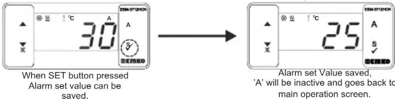 Emko ESM-3712-HCN - Changing and Saving Alarm Set Value - 2
