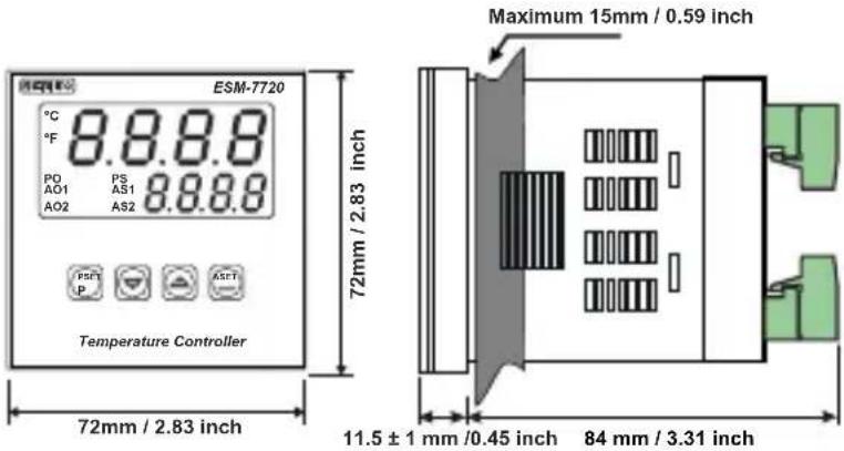 Emko ESM-9920 - Panel CutOut : - 5