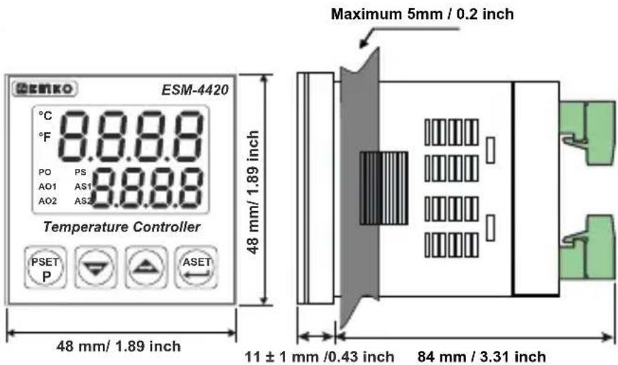 Emko ESM-9920 - Panel CutOut : - 2