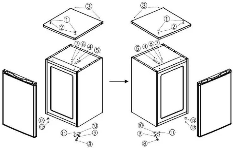 PROLINE TTR200DP - DRAAIRICHTING VAN DE DEUR WIJZIGEN - 1