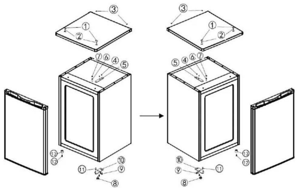 PROLINE TTR200DP - INVERSION DU SENS D'OUVERTURE DES PORTES - 1