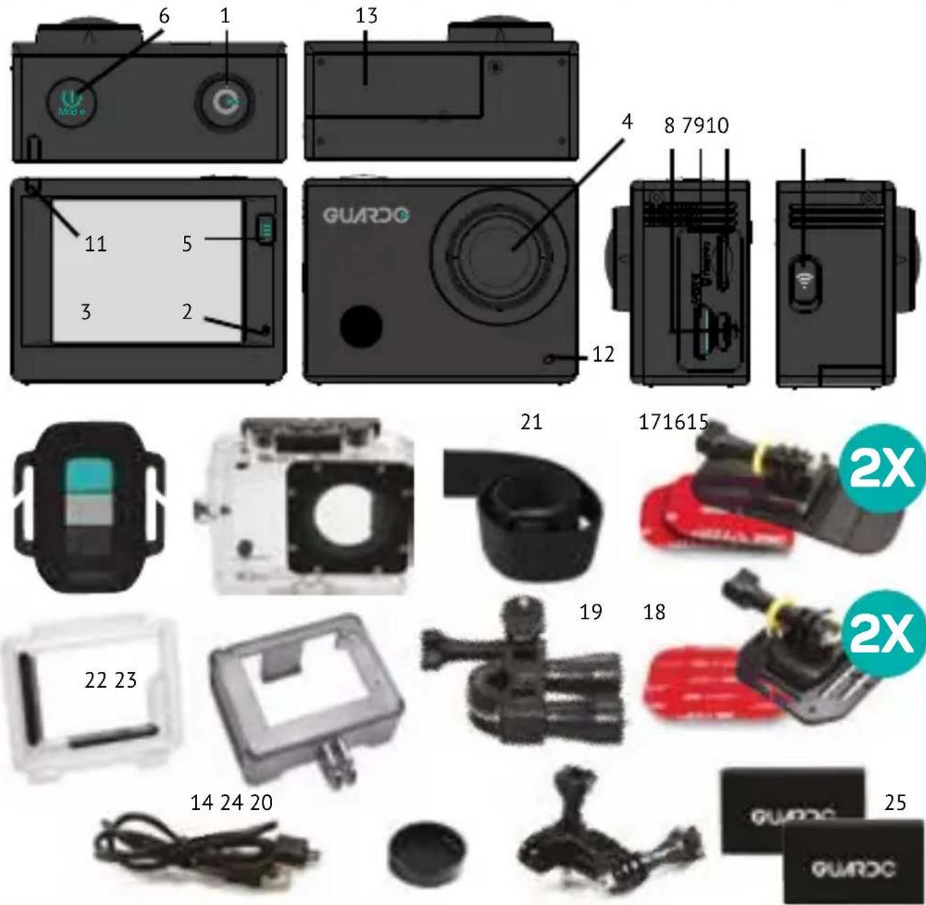Guardo Action Cam 4 - VOLLEDIGE WERKING VIA APP 60 - 1
