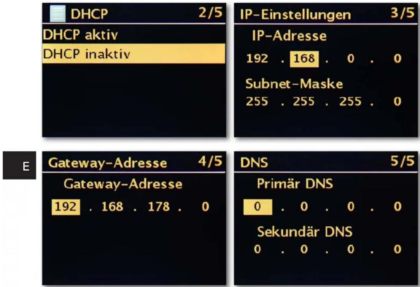 Telestar DABMAN i300 CD - Manually setting up the wireless connection on the radio - 1