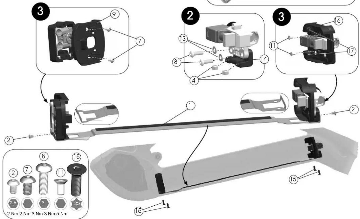 TREK Rail 5 Gen 3 - Batterie intégrée amovible — assemblage du module d'accueil - 3