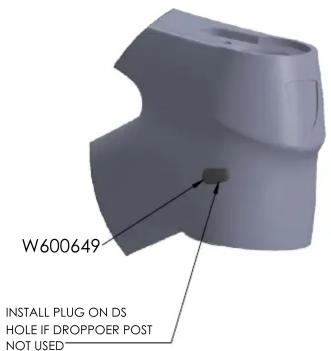 W600649 INSTALL PLUG ON DS HOLE IF DROPPOR POST NOT USED