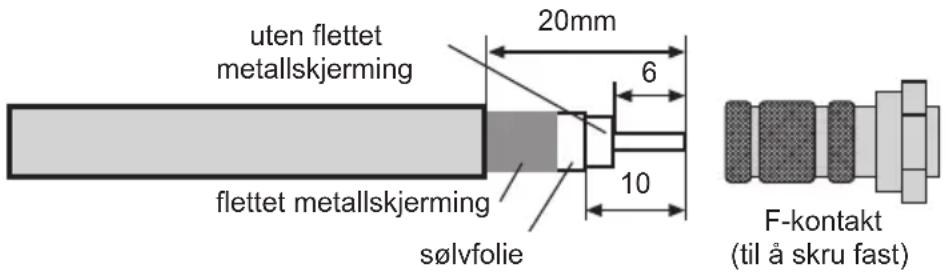 uten flettet metallskjerming 20mm 6 flettet metallskjerming sølvfolie 10 F-kontakt (til å skru fast)