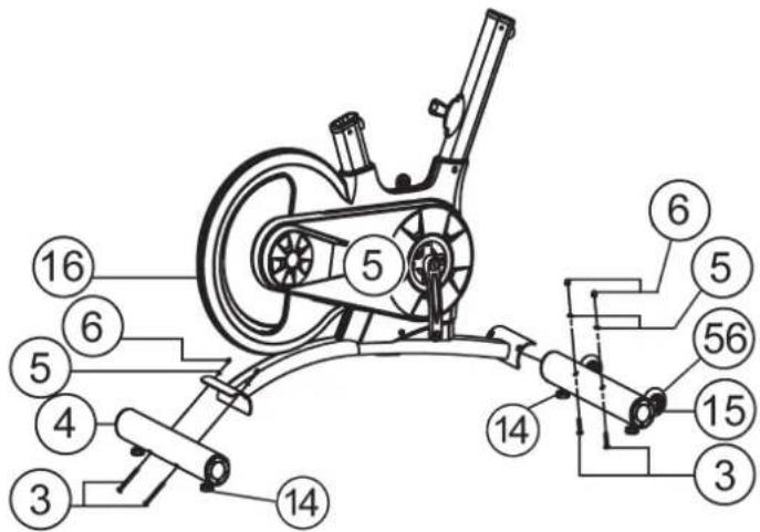 Technical diagram of a mechanical device with numbered components and labeled parts