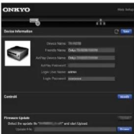 ONKYO TX-RZ70 - Commandes du menu - 1