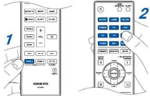 ONKYO TX-RZ70 - Selection d'une source à dire dans la ZONE 2 - 1