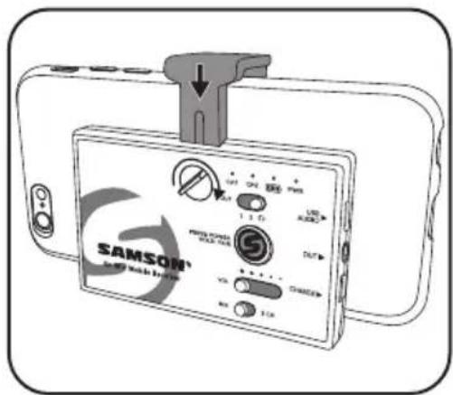 SAMSON Go Mic Mobile HXD2 - Montage sur un smartphone - 2