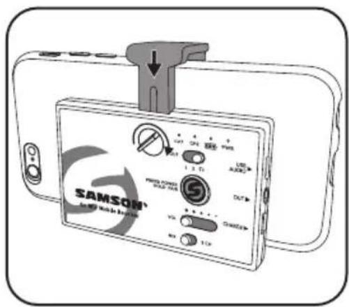 SAMSON Go Mic Mobile HXD2 - Montage an einem Smartphone - 2