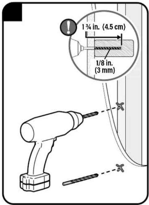 1¾ in. (4.5 cm) 1/8 in. (3 mm)