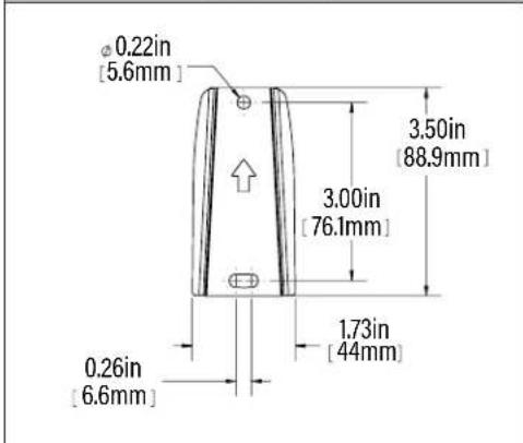 0.22in [5.6mm] 3.50in [88.9mm] 3.00in [76.1mm] 1.73in [44mm] 0.26in [6.6mm]