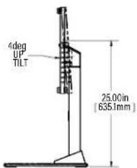 4deg UP TILT 25.00in (635.1mm)