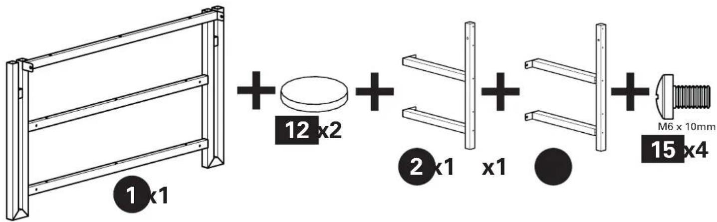 1 x1 + 12 x2 + 2 x1 x1 + M6 x 10mm 15 x4