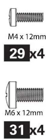 M4 x 12mm 29 x4 M6 x 12mm 31 x4