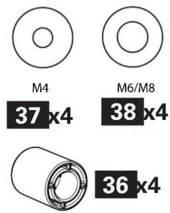 M4 37 x4 M6/M8 38 x4 36 x4
